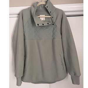 A&F Asymmetrical Snap-Up Fleece in Mint Green